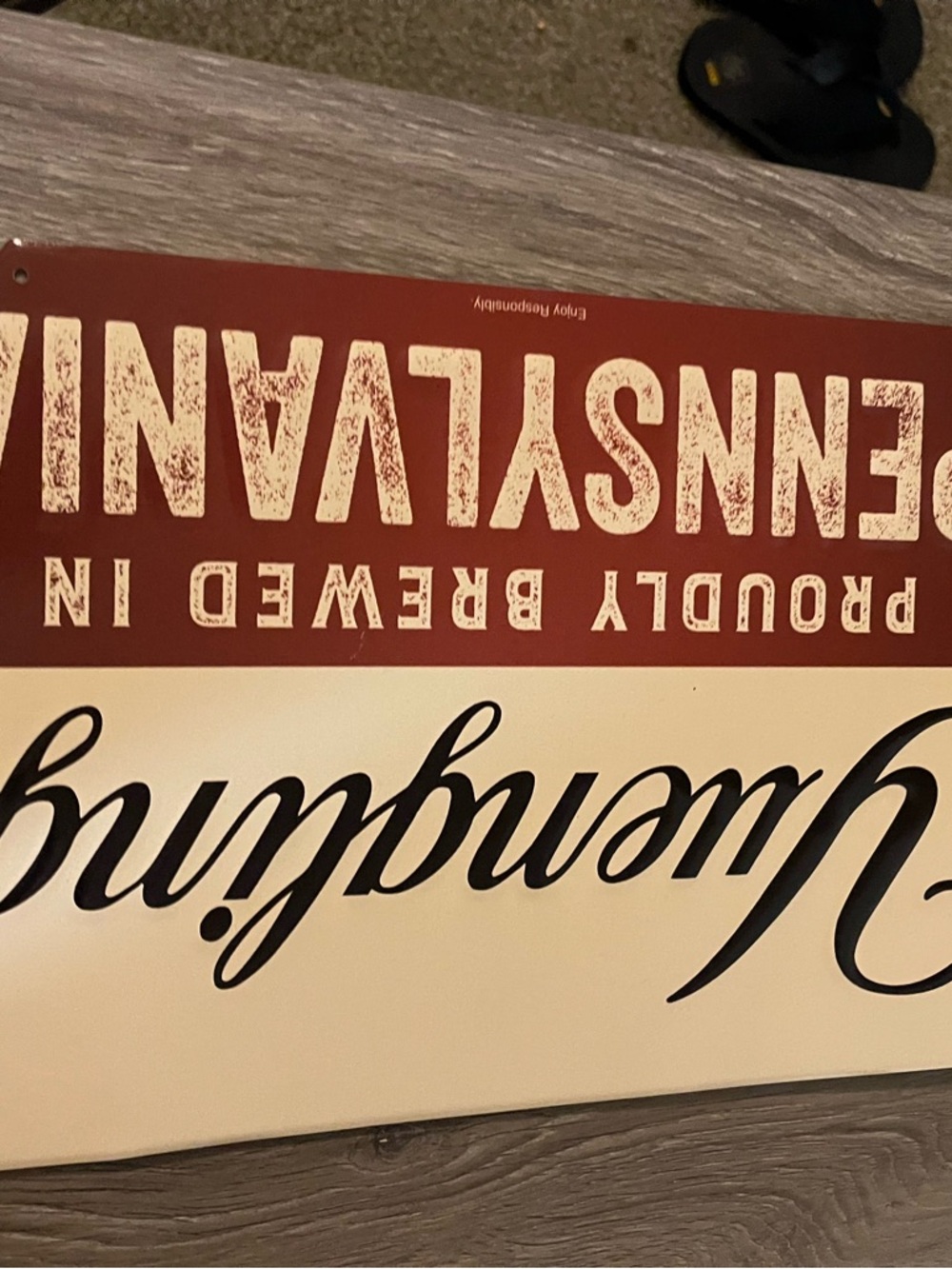 Pennsylvania Brewed Red and Cream Wall Art Sign Tin dign
